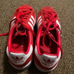 Red suede addidas